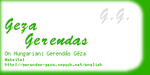 geza gerendas business card
